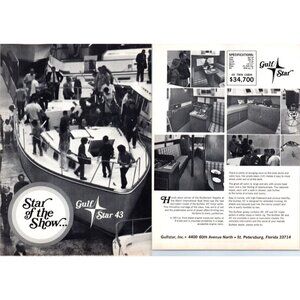 1971 Gulfstar 43 Yacht Interior 2pg Vintage Print Ad Miami Boat Show Wall Art